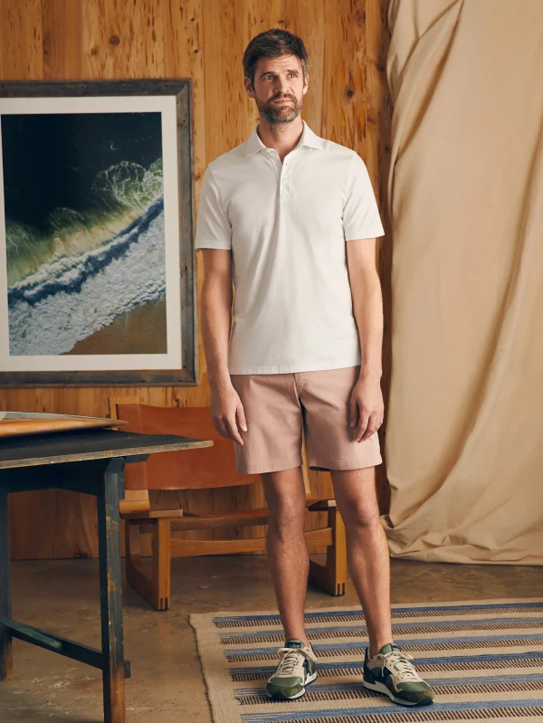 Polo Shirts | Faherty Brand Movement™ Short-Sleeve Pique Polo Shirt - Pure White