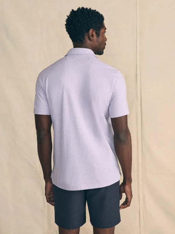 Polo Shirts | Faherty Brand Movement™ Short-Sleeve Pique Polo Shirt - Faded Lilac Heather