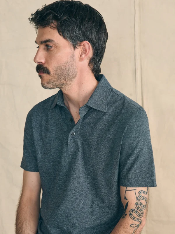 Polo Shirts | Faherty Brand Movement™ Short-Sleeve Pique Polo Shirt - Dusty Iron Heather