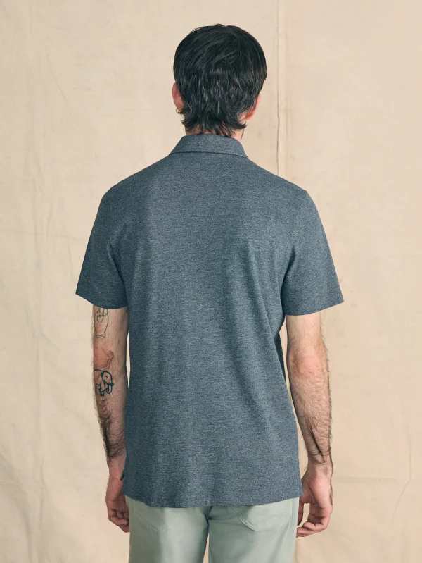 Polo Shirts | Faherty Brand Movement™ Short-Sleeve Pique Polo Shirt - Dusty Iron Heather