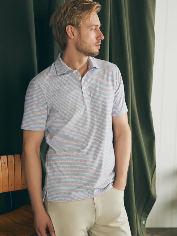 Polo Shirts | Faherty Brand Movement™ Short-Sleeve Polo Shirt (Tall) - Horizon Line Stripe