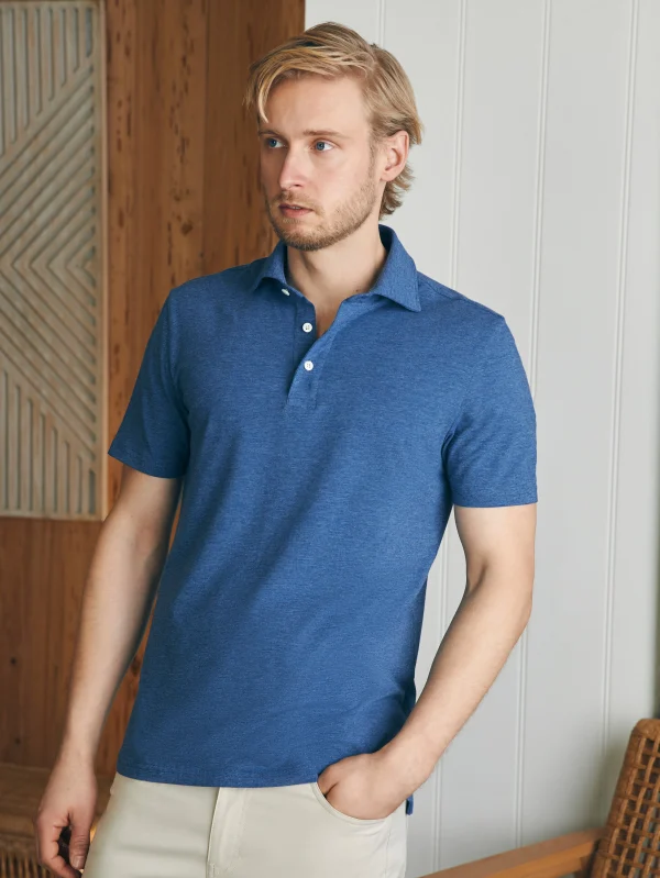 Polo Shirts | Faherty Brand Movement™ Short-Sleeve Polo Shirt - Sea Navy Heather