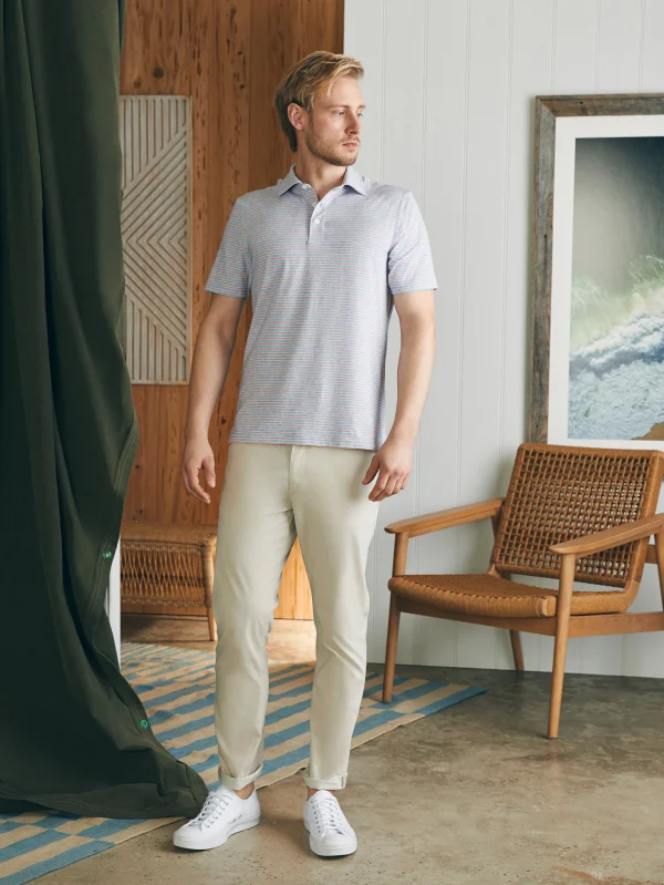 Polo Shirts | Faherty Brand Movement™ Short-Sleeve Polo Shirt (Tall) - Horizon Line Stripe