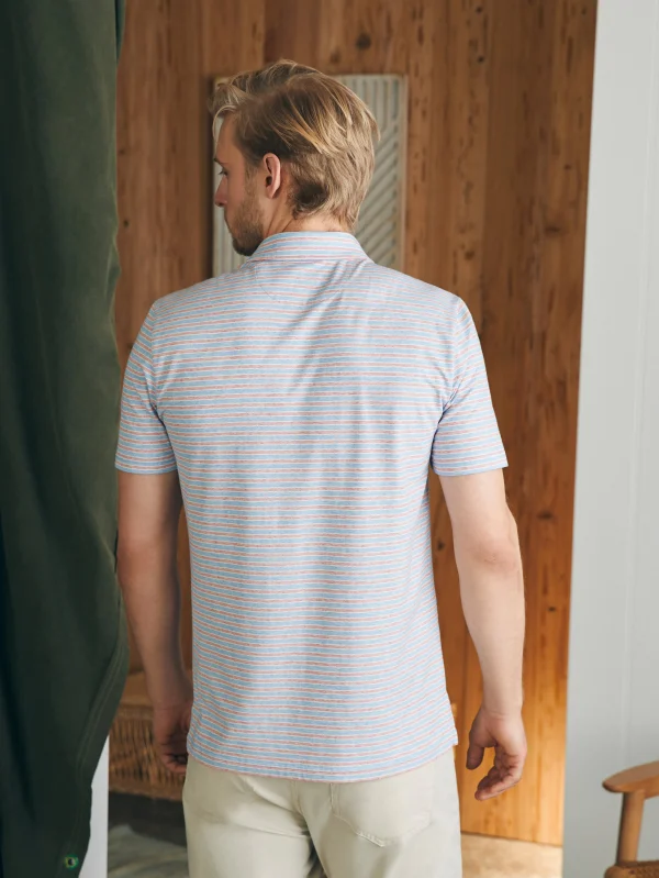 Polo Shirts | Faherty Brand Movement™ Short-Sleeve Polo Shirt (Tall) - Horizon Line Stripe