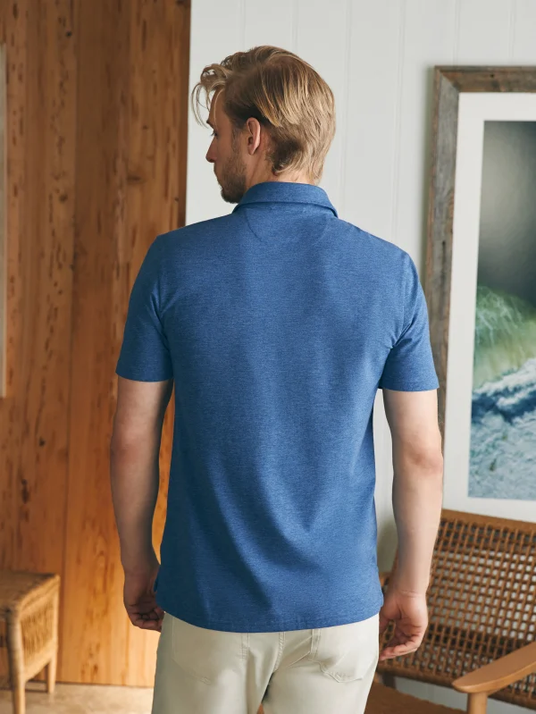 Polo Shirts | Faherty Brand Movement™ Short-Sleeve Polo Shirt (Tall) - Sea Navy Heather