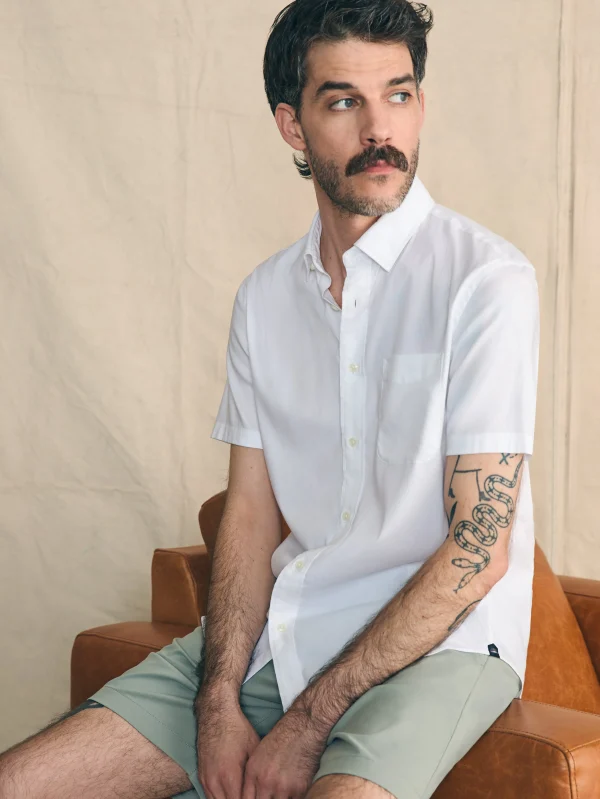 Shirts | Faherty Brand Movement™ Short-Sleeve Shirt - Cloud White