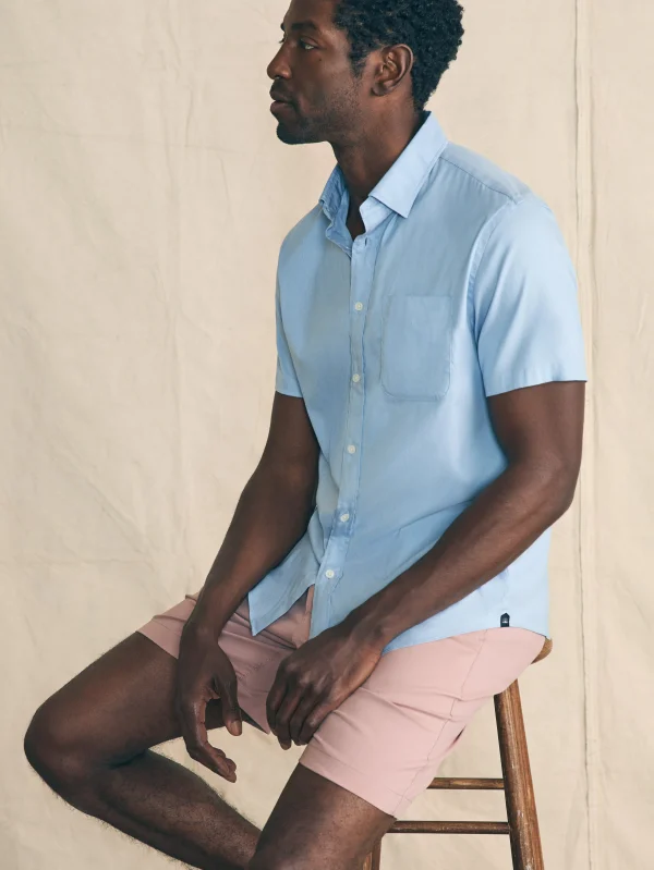 Shirts | Faherty Brand Movement™ Short-Sleeve Shirt - Atlantic Sky