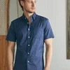 Shirts | Faherty Brand Movement™ Short-Sleeve Shirt (Tall) - Navy Dusk Diamond Print