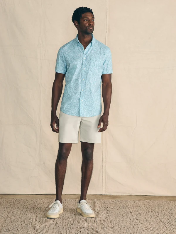 Shirts | Faherty Brand Movement™ Short-Sleeve Shirt - Blue Wave Botanic