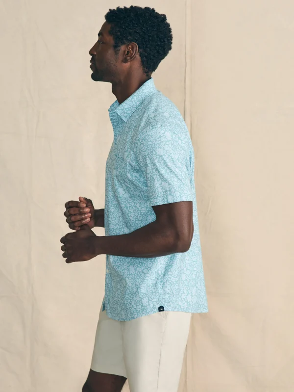 Shirts | Faherty Brand Movement™ Short-Sleeve Shirt - Blue Wave Botanic