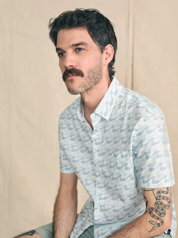 Shirts | Faherty Brand Movement™ Short-Sleeve Shirt - Ivory Endless Peaks