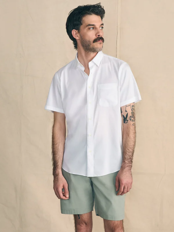 Shirts | Faherty Brand Movement™ Short-Sleeve Shirt - Cloud White