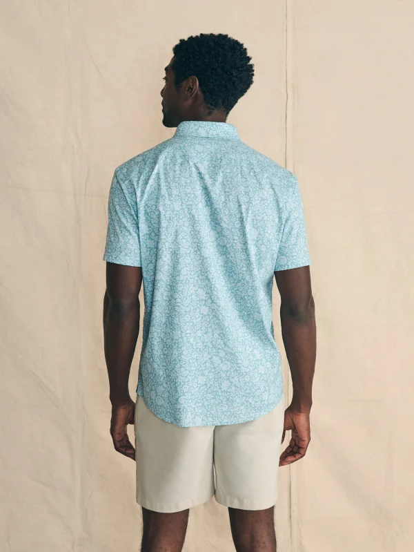 Shirts | Faherty Brand Movement™ Short-Sleeve Shirt - Blue Wave Botanic