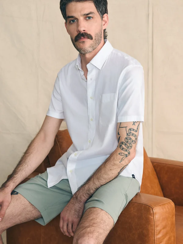 Shirts | Faherty Brand Movement™ Short-Sleeve Shirt - Cloud White