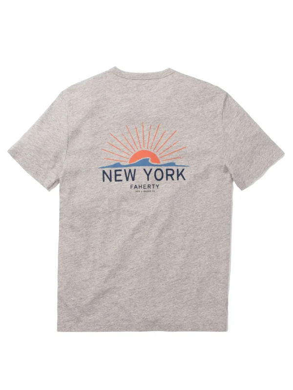 T-Shirts & Henleys | Faherty Brand New York Short-Sleeve Crew T-Shirt - Grey Heather