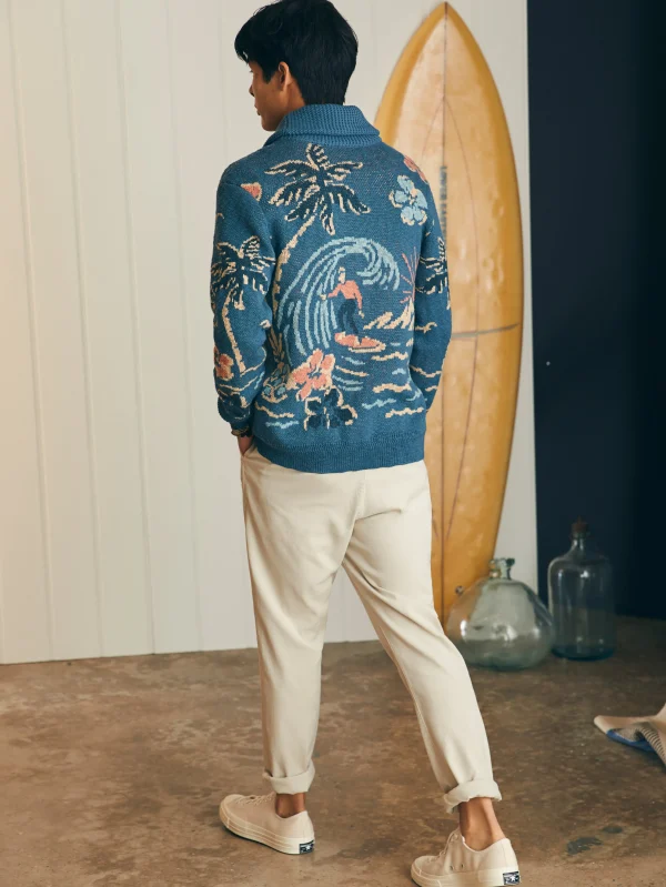 Sweaters | Faherty Brand Offshore Swell Cardigan - Aqua Sea