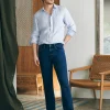 Pants | Faherty Brand Organic Cotton Slim Straight Denim (32" Inseam) - Cove Point Wash