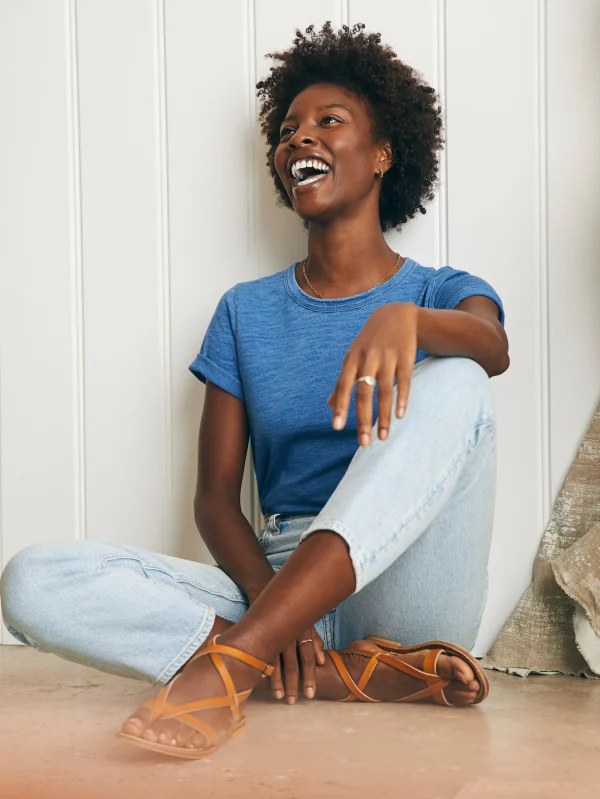 Pants | Jeans | Faherty Brand Organic Cotton Slim Straight Ankle Denim - Cloudbreak Wash