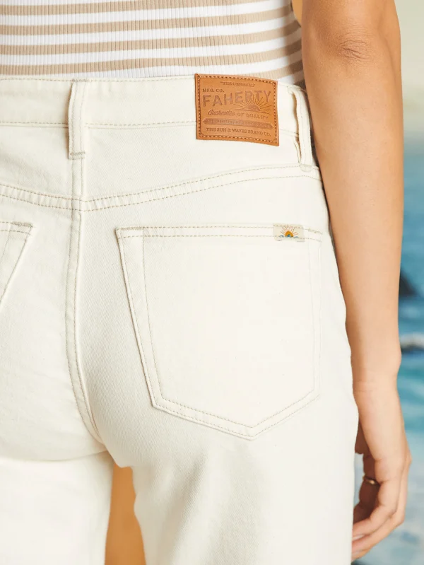 Pants | Jeans | Faherty Brand Organic Cotton Slim Straight Ankle Denim - White Dune Wash