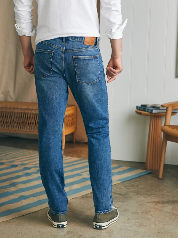 Pants | Faherty Brand Organic Cotton Slim Straight Denim (32" Inseam) - East Lake Wash