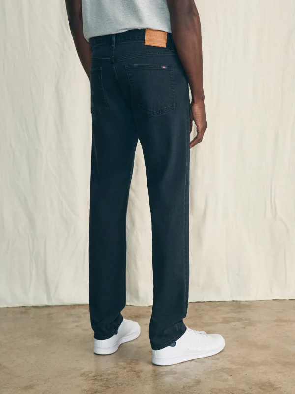 Pants | Faherty Brand Organic Cotton Slim Straight Denim (32" Inseam) - Black Smoke Wash