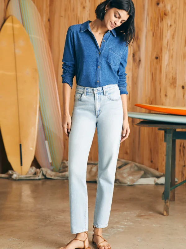 Pants | Jeans | Faherty Brand Organic Cotton Slim Straight Denim - Cloudbreak Wash