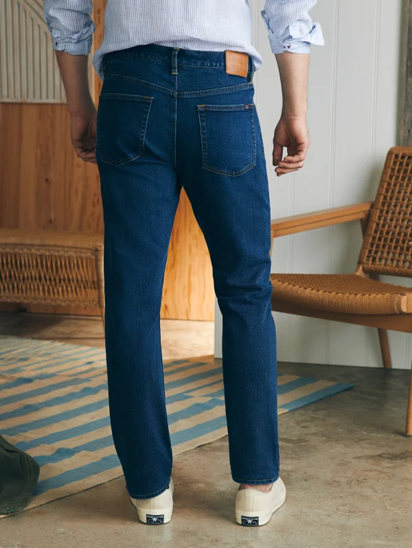 Pants | Faherty Brand Organic Cotton Slim Straight Denim (32" Inseam) - Cove Point Wash