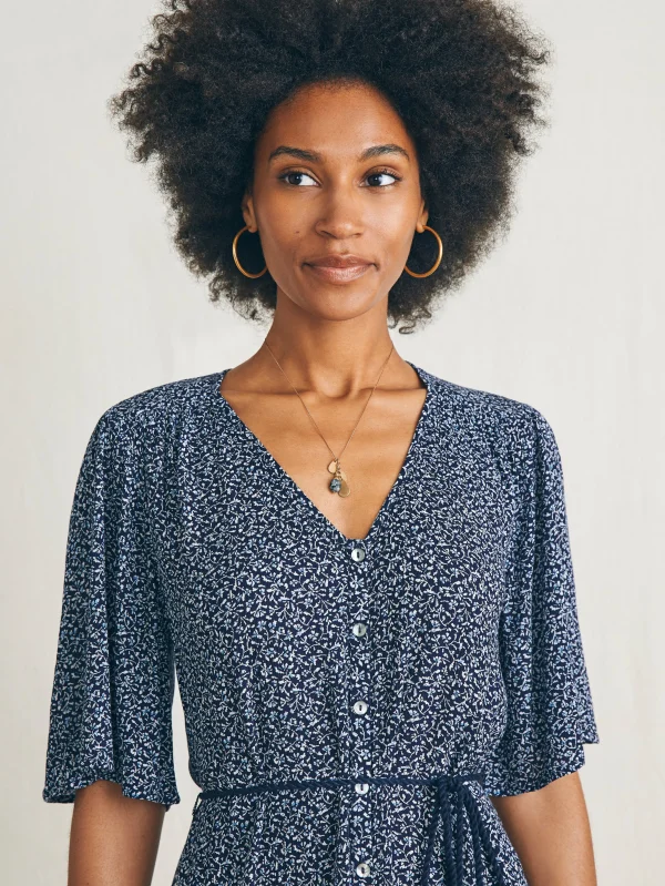 Dresses | Faherty Brand Orinda Mini Dress - Navy Riverton Ditsy