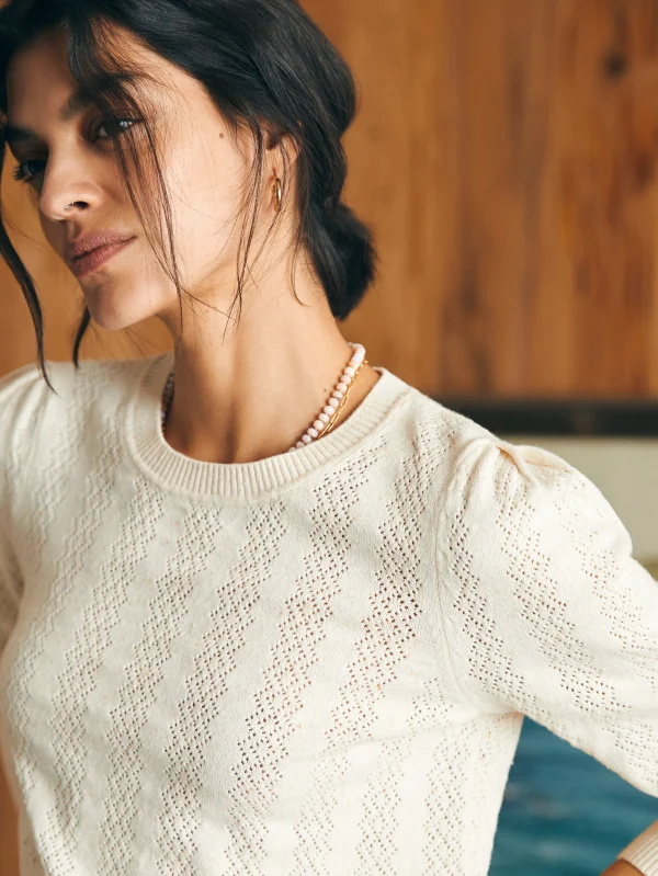 Sweaters | Faherty Brand Pointelle Lola Sweater - Egret