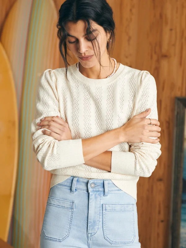 Sweaters | Faherty Brand Pointelle Lola Sweater - Egret