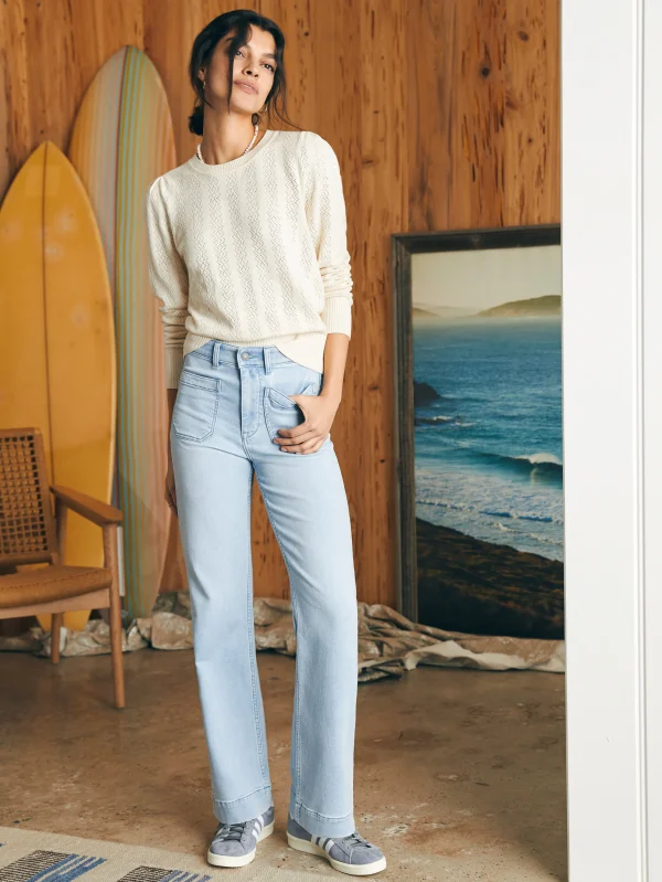 Sweaters | Faherty Brand Pointelle Lola Sweater - Egret