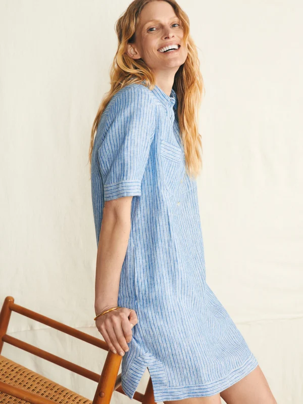 Dresses | Faherty Brand Rae Dress - Skyway Railroad Stripe