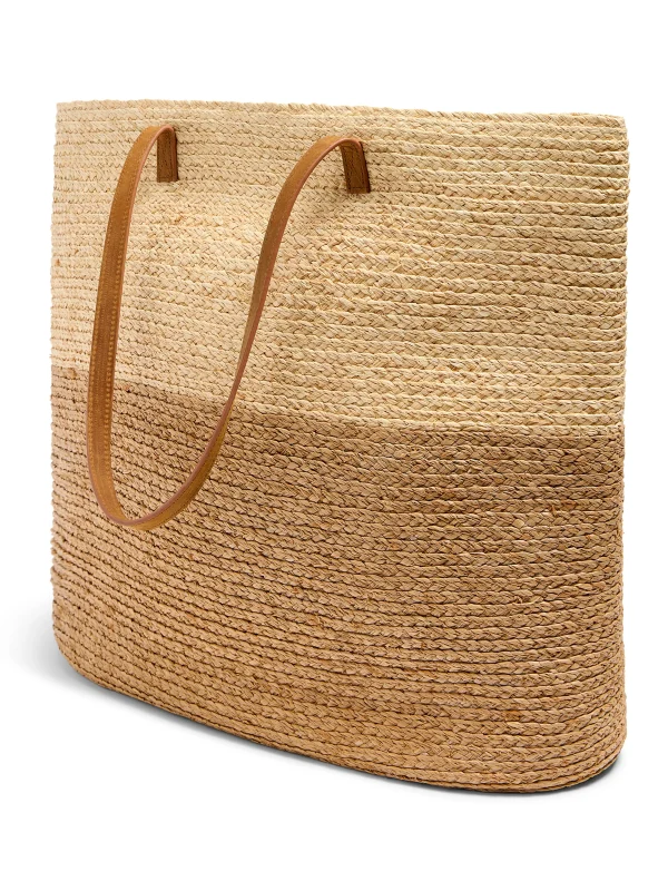 Swim | Bags | Faherty Brand Raffia Colorblock Tote - Natural