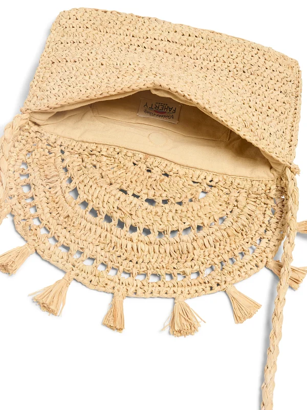 Swim | Bags | Faherty Brand Raffia Tassel Clutch - Natural