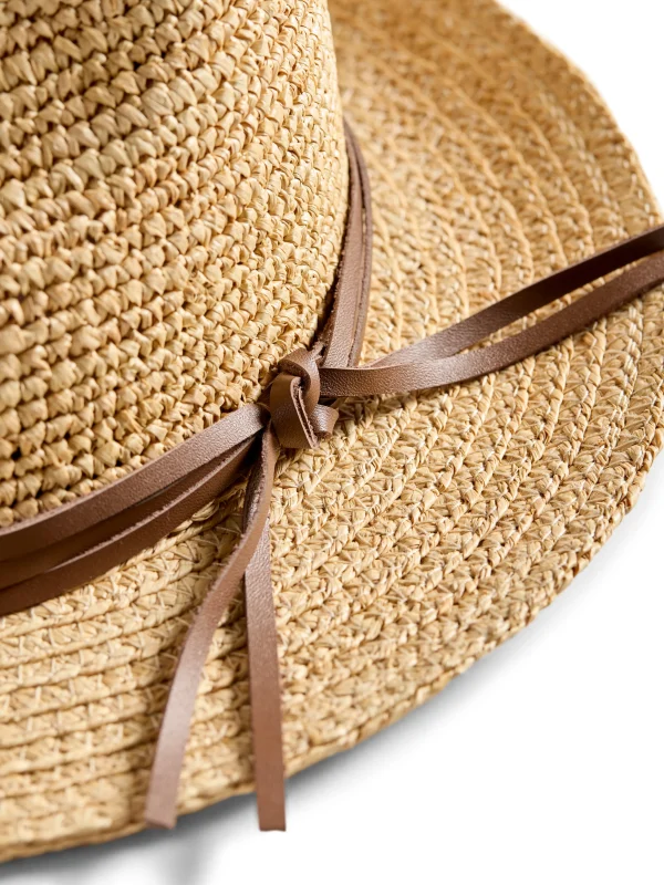 Swim | Faherty Brand Raffia Trim Crochet Fedora - Natural