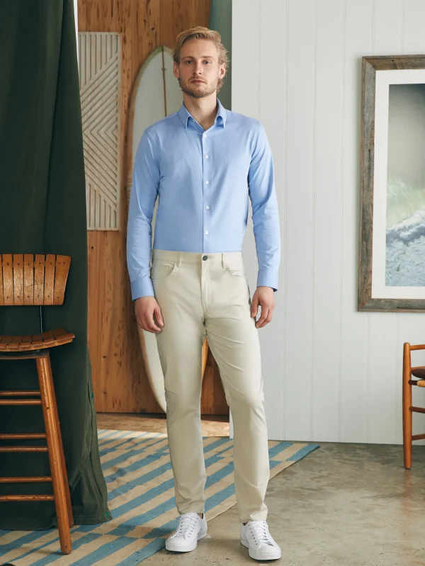 Shirts | Faherty Brand Reserve Knit Shirt - Lake Blue Melange