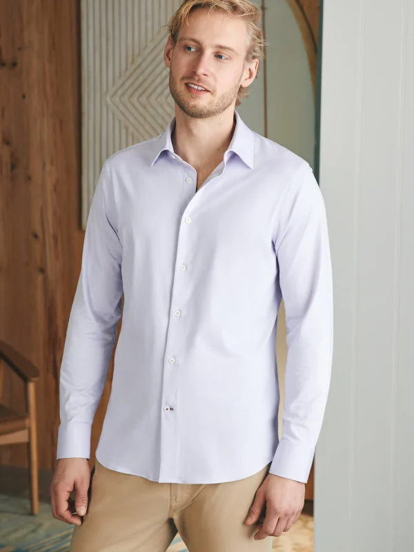 Shirts | Faherty Brand Reserve Knit Shirt - Soft Lavender Melange