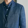 Blazers | Faherty Brand Reserve Linen Windowpane Blazer - Blue Steel Plaid