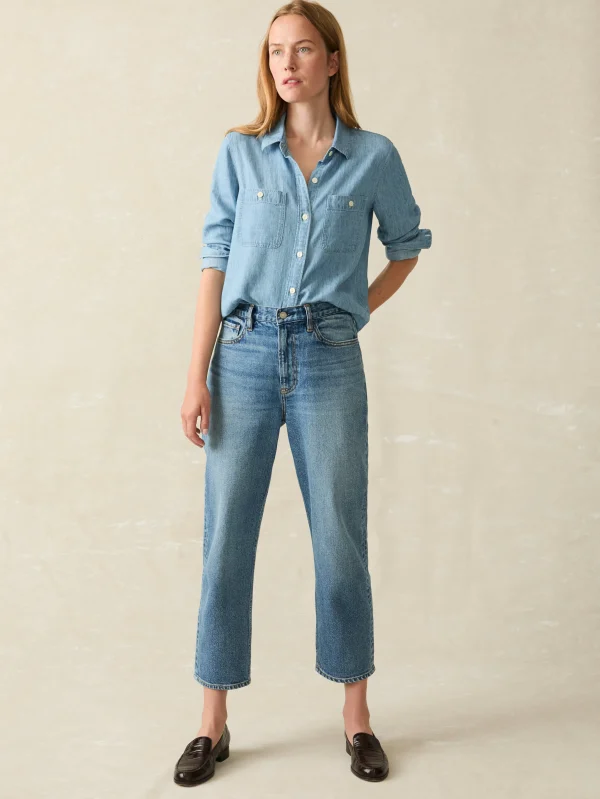 Pants | Faherty Brand 90S Crop Jean - Bluestone Wash