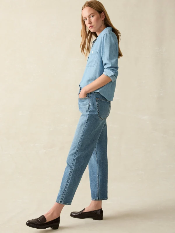 Pants | Faherty Brand 90S Crop Jean - Bluestone Wash