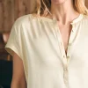 Shirts & Tops | Faherty Brand Sandwashed Silk Desmond Top - Pearled Ivory