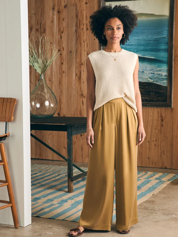 Pants | Faherty Brand Sandwashed Silk Gemma Pant - Antique Bronze