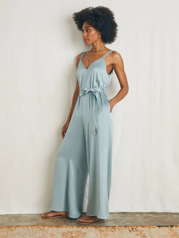 Dresses | Overalls & Jumpsuits | Faherty Brand Sandwashed Silk Jumpsuit - Silver Blue