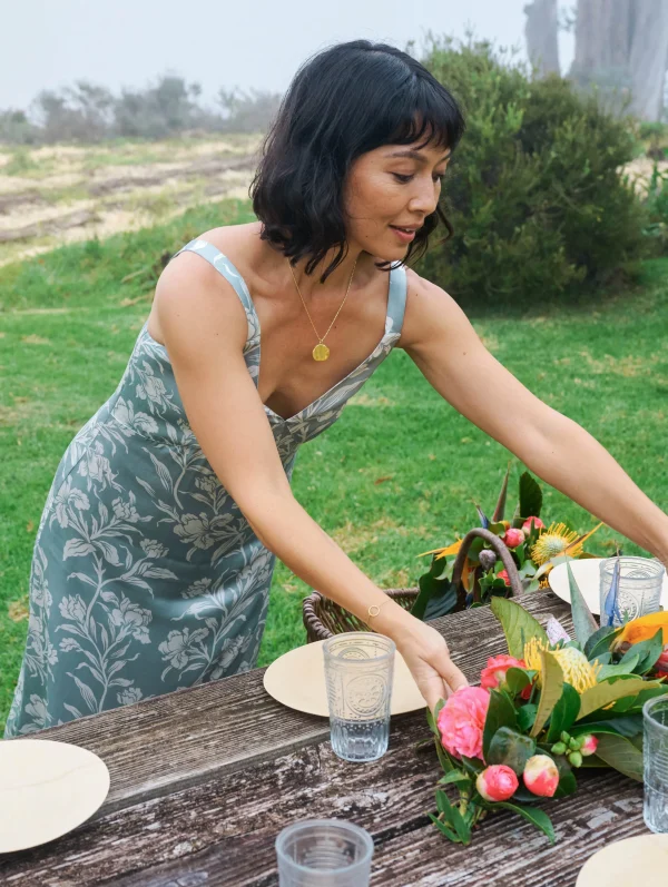 Dresses | Faherty Brand Sandwashed Silk Slip Dress - Silver Blue Chiyoda Floral