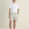 Swim | Faherty Brand Shorelite Active Swim Short (7" Inseam) - Tropic Clay Block Print