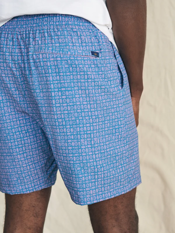 Swim | Faherty Brand Shorelite Active Swim Short (7" Inseam) - Bluebell Flare Geo