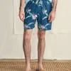 Swim | Faherty Brand Shorelite Active Swim Short (7" Inseam) - Navy Island Orchid