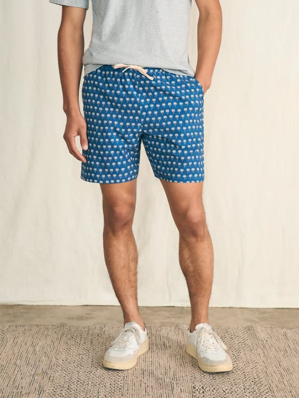 Swim | Faherty Brand Shorelite Active Swim Short (7" Inseam) - Navy Block Palm