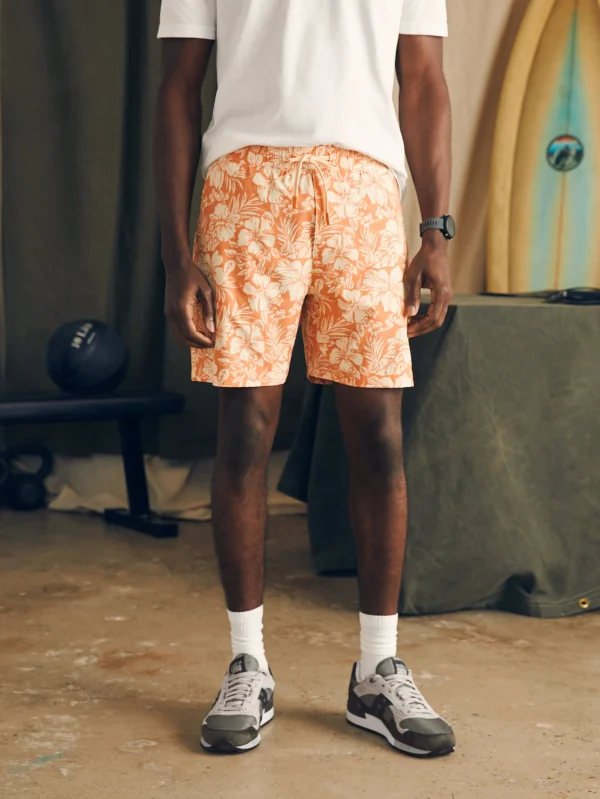 Shorts | Swim | Faherty Brand Shorelite Active Swim Short (7" Inseam) - Coral Blossom