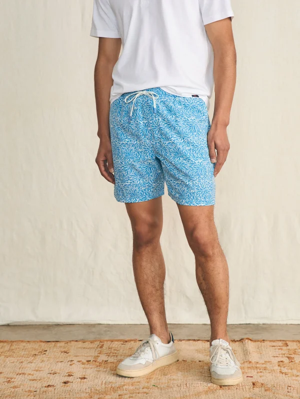 Swim | Faherty Brand Shorelite Active Swim Short (7" Inseam) - Blue Waters Frond